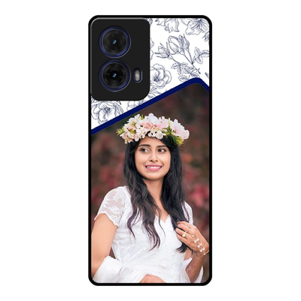 Moto G85 5G Custom Glass Phone Case - Classy Floral Design