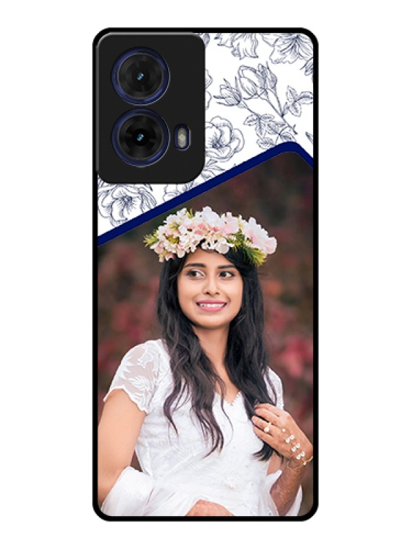 Custom Moto G85 5G Custom Glass Phone Case - Classy Floral Design