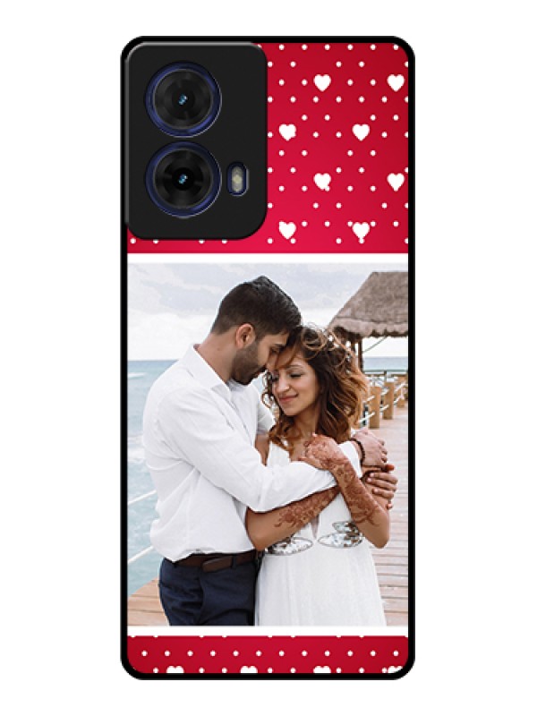 Custom Moto G85 5G Custom Glass Phone Case - Hearts Mobile Case Design