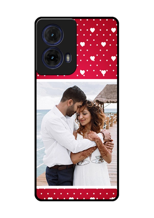 Moto G85 5G Custom Glass Phone Case - Hearts Mobile Case Design