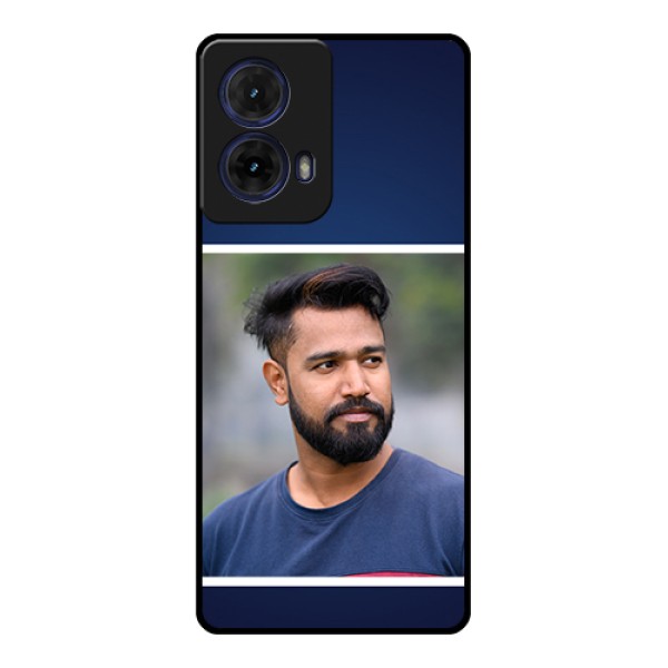 Moto G85 5G Custom Glass Phone Case - Simple Royal Blue Design Moto G85 5G Custom Glass Phone Case - Simple Royal Blue Design