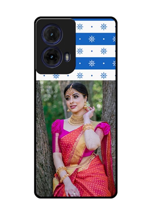 Moto G85 5G Custom Glass Phone Case - Snow Pattern Design