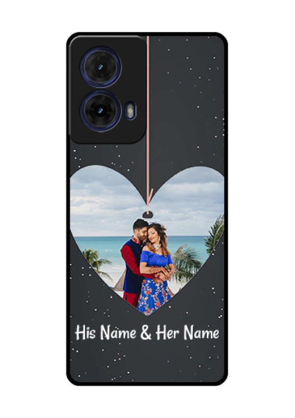 Moto G85 5G Custom Glass Phone Case - Hanging Heart Design