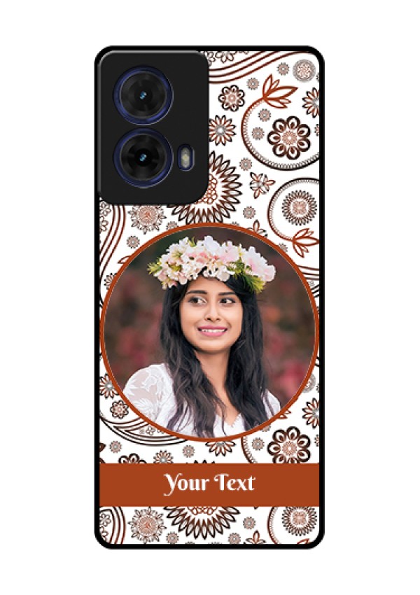 Moto G85 5G Custom Glass Phone Case - Abstract Flower Design
