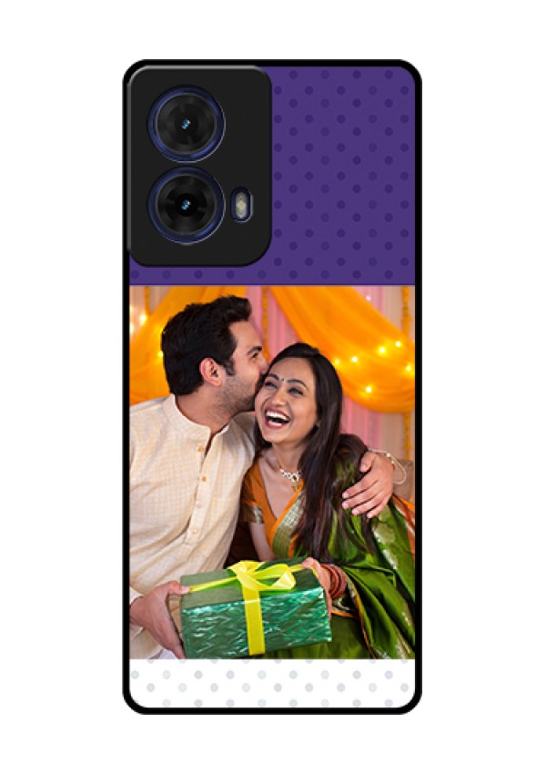 Moto G85 5G Custom Glass Phone Case - Violet Colored Pattern Design