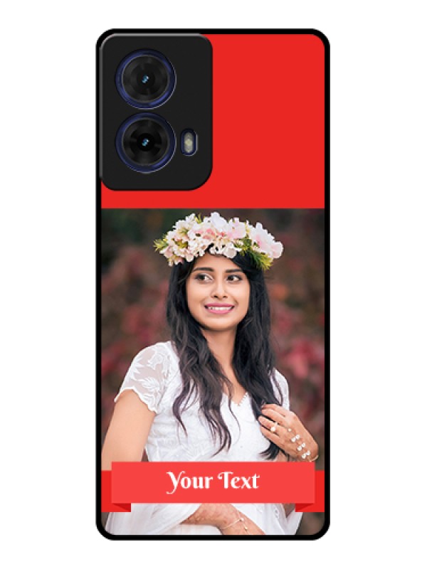 Custom Moto G85 5G Custom Glass Phone Case - Simple Red Color Design