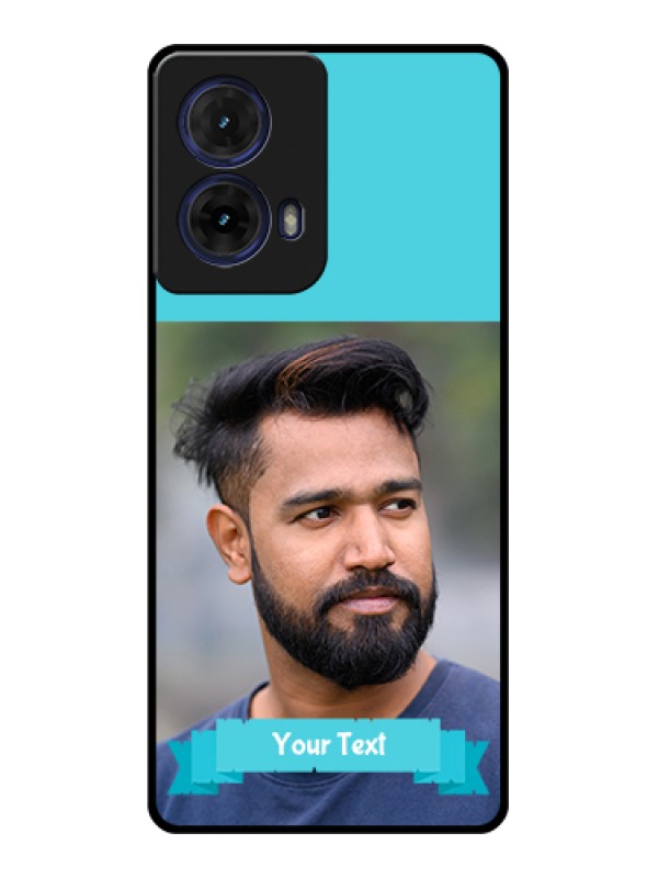 Custom Moto G85 5G Custom Glass Phone Case - Blue Color Design