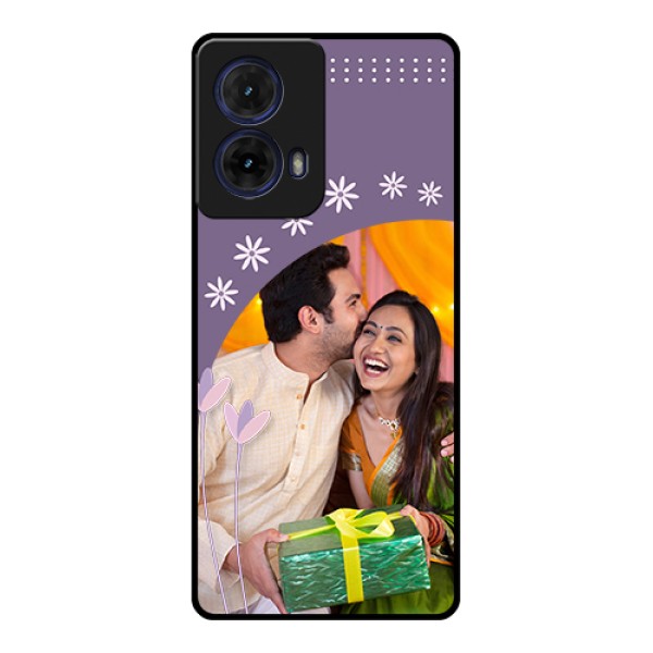 Moto G85 5G Custom Glass Phone Case - Lavender Flowers Design