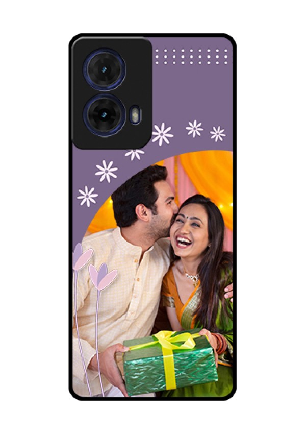Moto G85 5G Custom Glass Phone Case - Lavender Flowers Design
