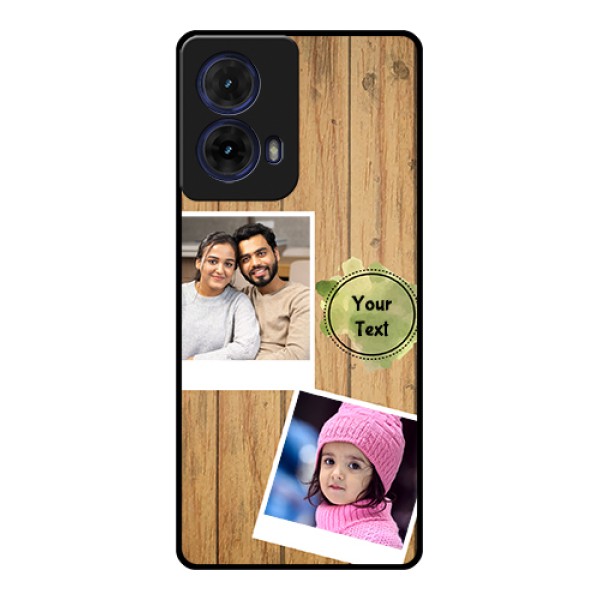 Moto G85 5G Custom Glass Phone Case - Wooden Texture Design