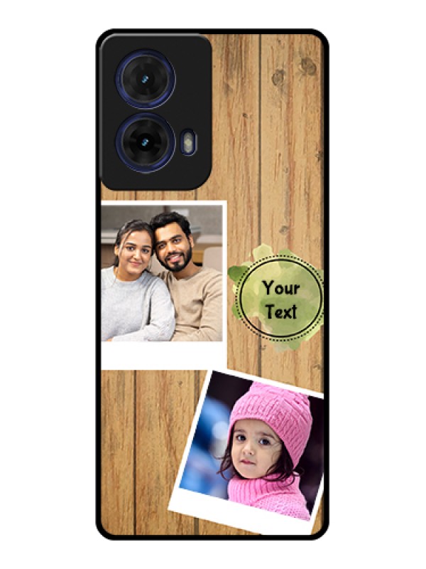 Custom Moto G85 5G Custom Glass Phone Case - Wooden Texture Design
