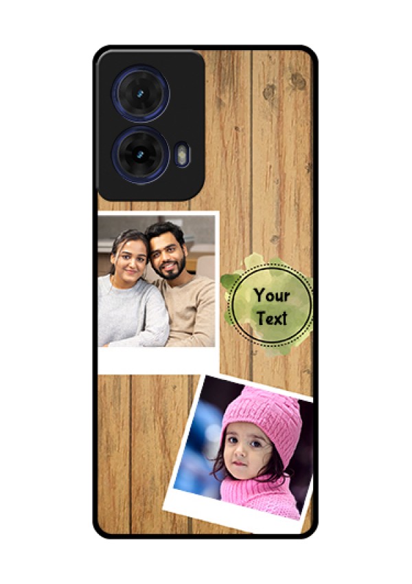 Moto G85 5G Custom Glass Phone Case - Wooden Texture Design
