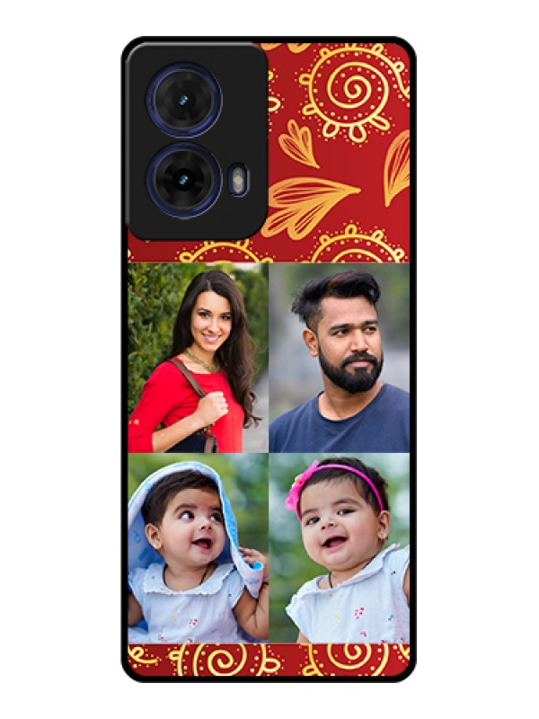 Custom Moto G85 5G Custom Glass Phone Case - 4 Image Traditional Design