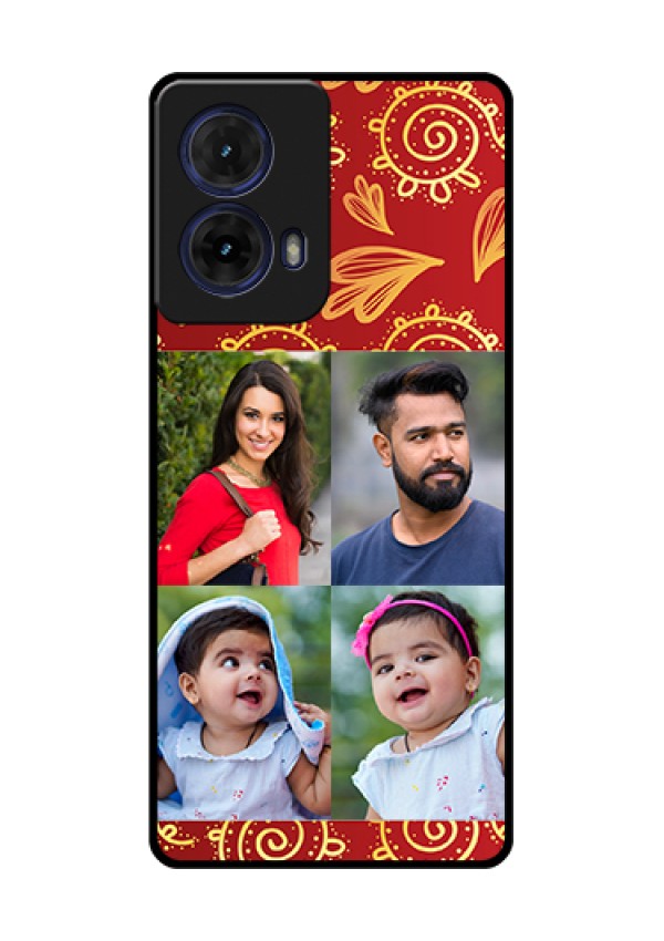 Moto G85 5G Custom Glass Phone Case - 4 Image Traditional Design