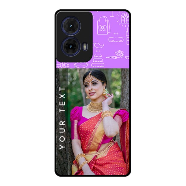 Moto G85 5G Custom Glass Phone Case - Birthday Icons Design