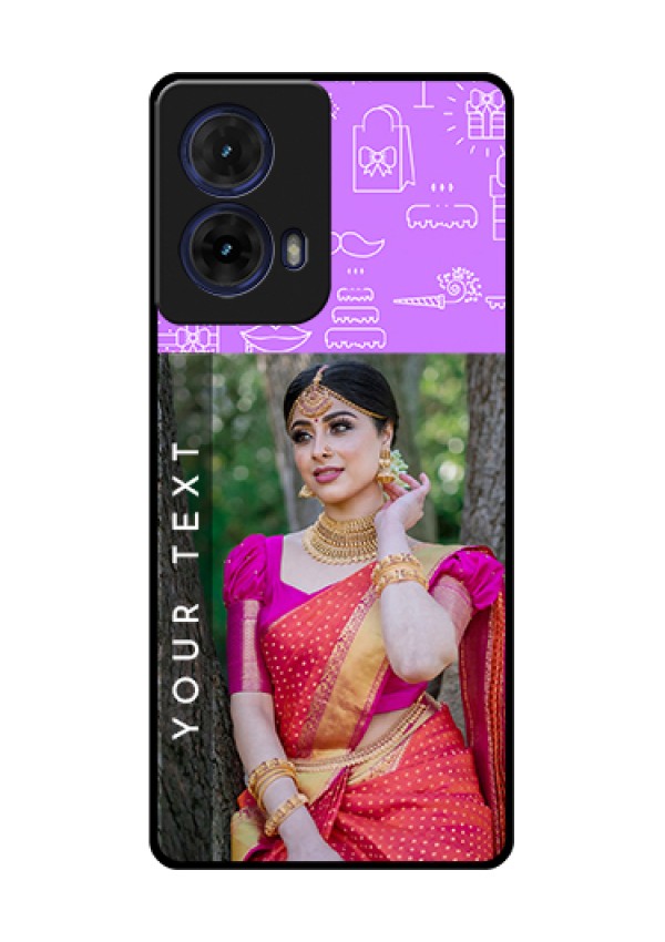Moto G85 5G Custom Glass Phone Case - Birthday Icons Design