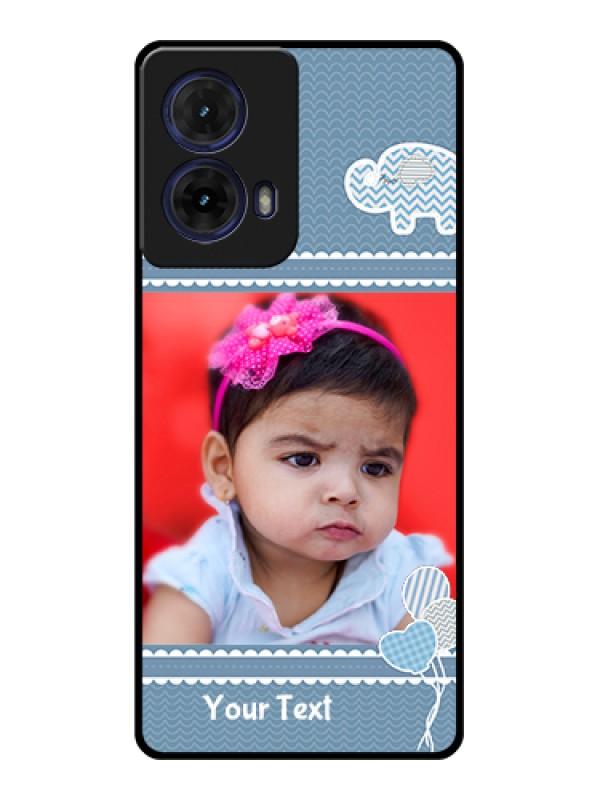 Custom Moto G85 5G Custom Glass Phone Case - With Kids Pattern Design