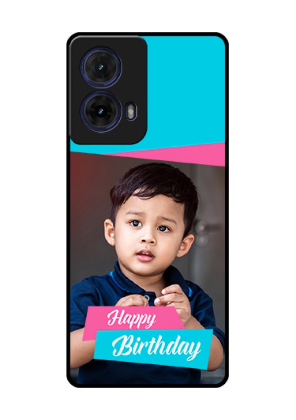 Moto G85 5G Custom Glass Phone Case - Image Holder With 2 Color Design