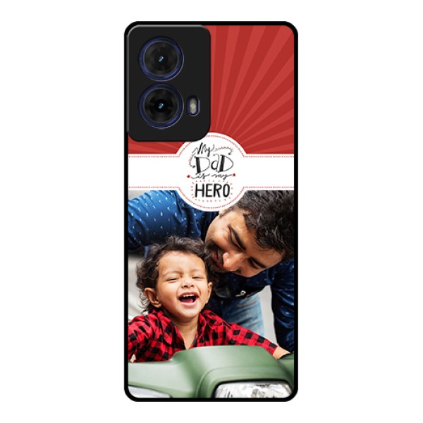 Moto G85 5G Custom Glass Phone Case - My Dad Hero Design