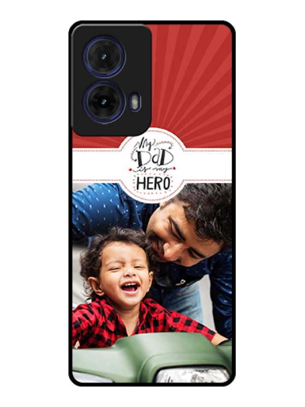 Custom Moto G85 5G Custom Glass Phone Case - My Dad Hero Design