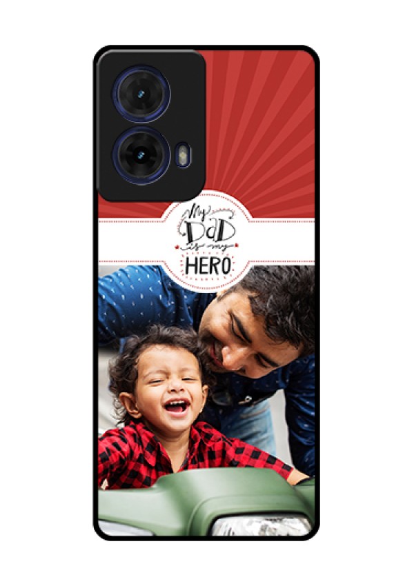 Moto G85 5G Custom Glass Phone Case - My Dad Hero Design