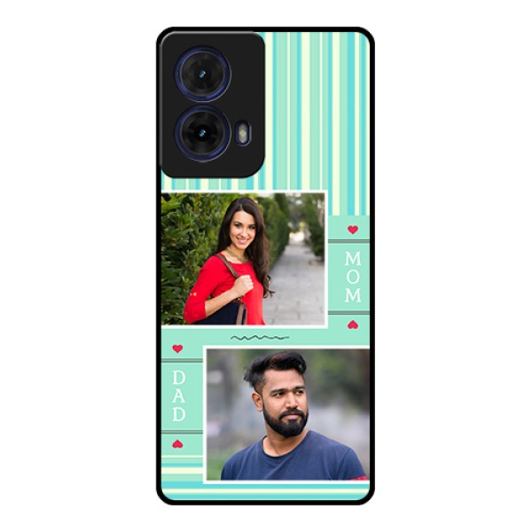 Moto G85 5G Custom Glass Phone Case - Mom & Dad Pic Design