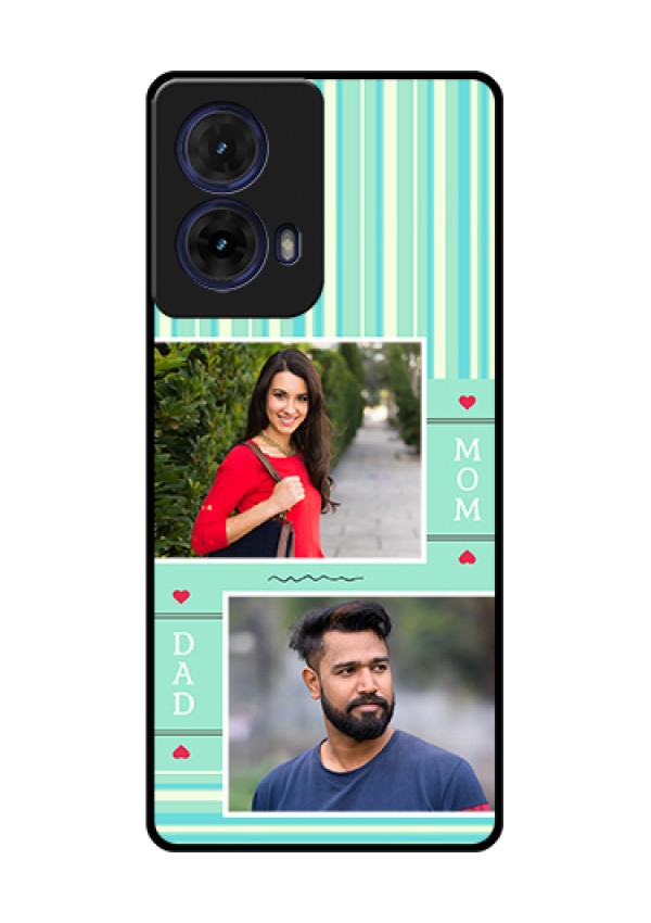 Moto G85 5G Custom Glass Phone Case - Mom & Dad Pic Design