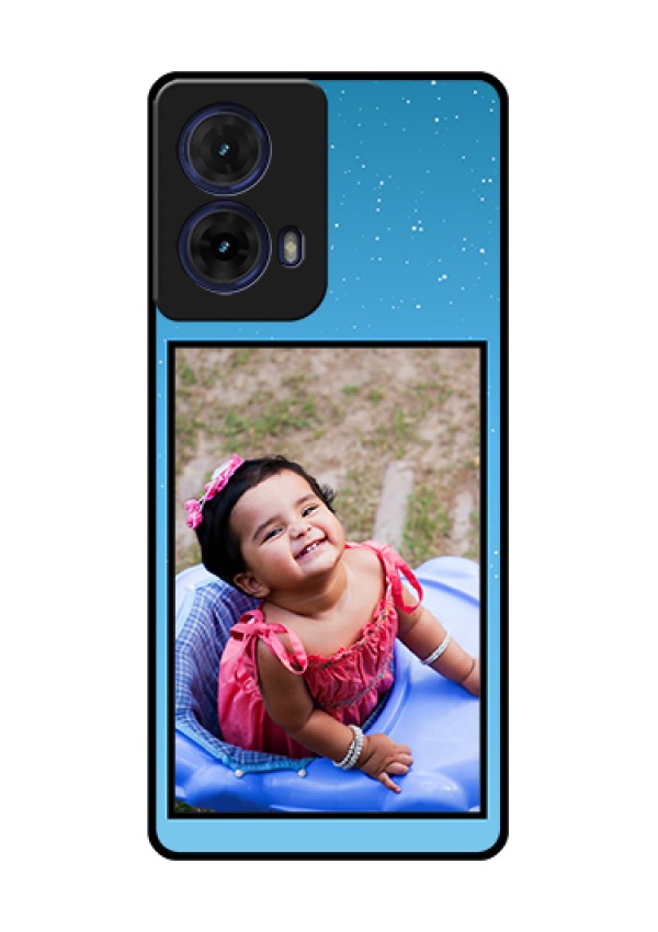 Moto G85 5G Custom Glass Phone Case - Wave Pattern Colorful Design