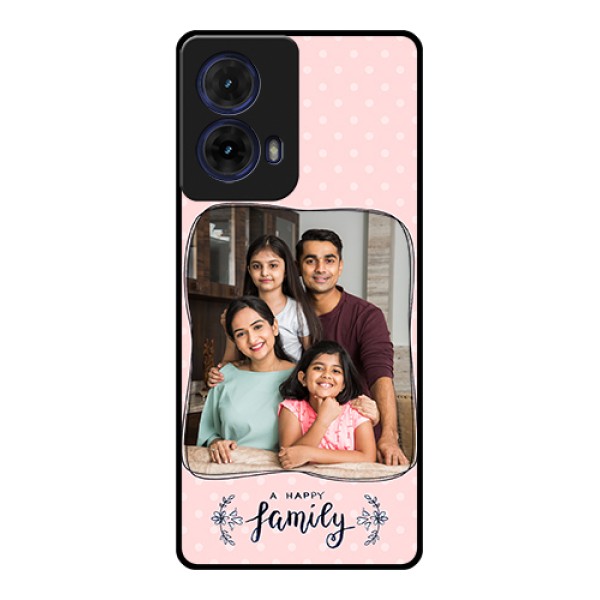 Moto G85 5G Custom Glass Phone Case - Family With Dots Design
