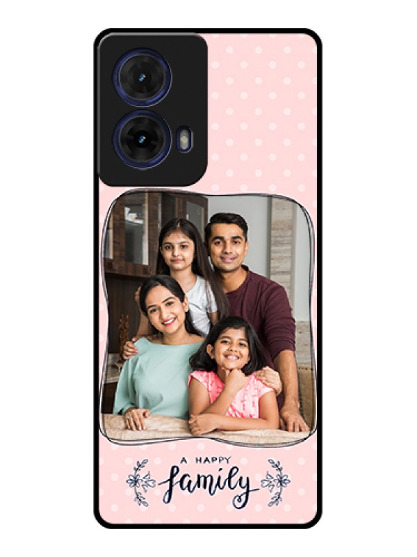 Custom Moto G85 5G Custom Glass Phone Case - Family With Dots Design