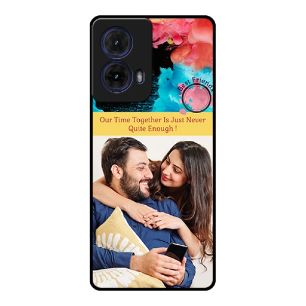 Moto G85 5G Custom Glass Phone Case - Quote With Acrylic Painting Design