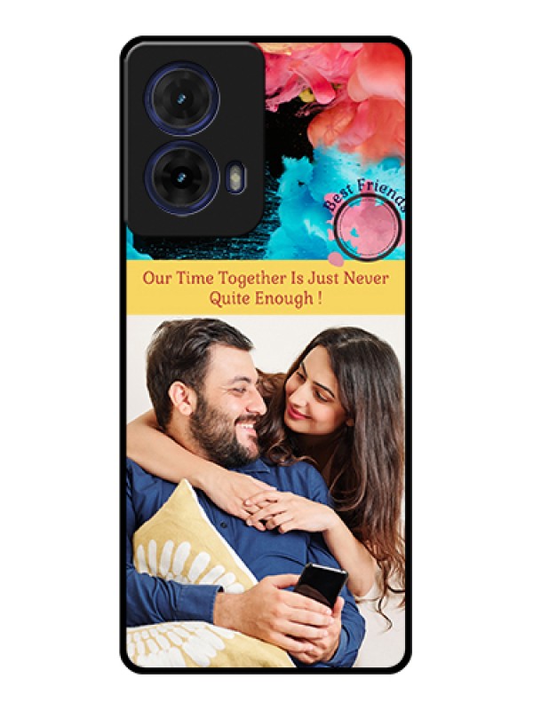 Custom Moto G85 5G Custom Glass Phone Case - Quote With Acrylic Painting Design