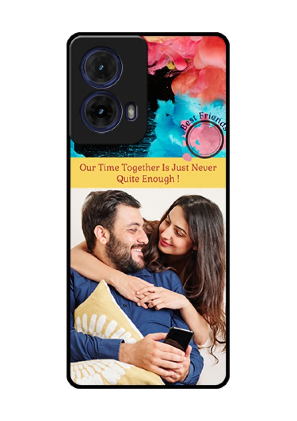 Moto G85 5G Custom Glass Phone Case - Quote With Acrylic Painting Design
