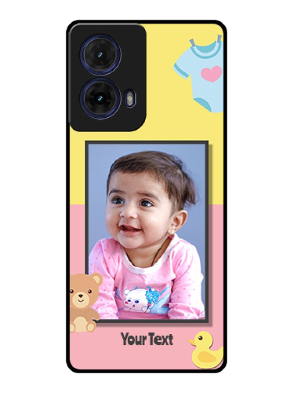Custom Moto G85 5G Custom Glass Phone Case - Kids 2 Color Design