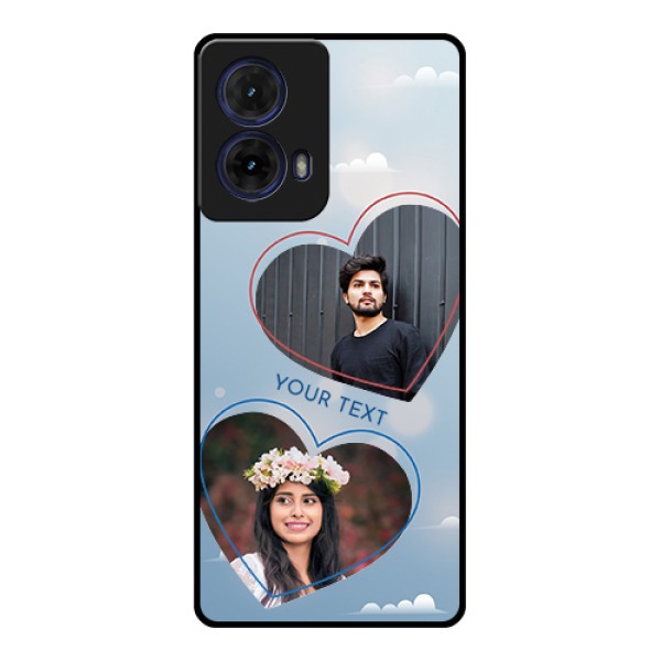 Moto G85 5G Custom Glass Phone Case - Blue Color Couple Design