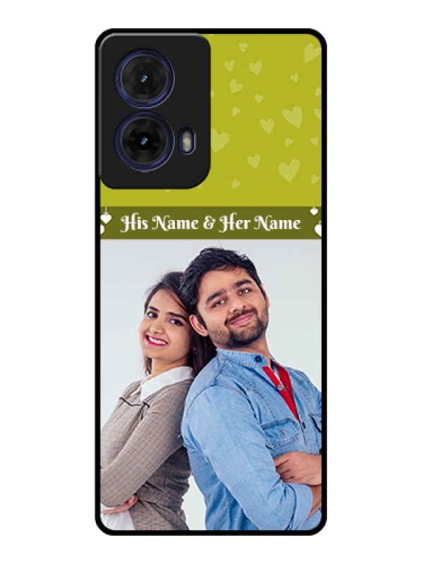 Custom Moto G85 5G Custom Glass Phone Case - You & Me Heart Design