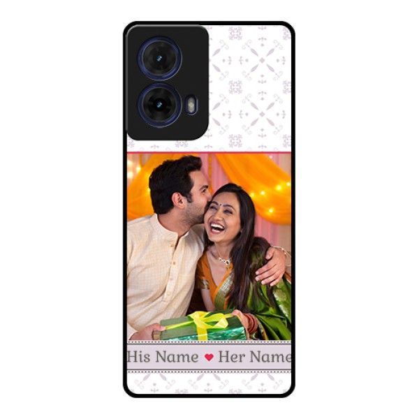 Moto G85 5G Custom Glass Phone Case - With Photo And Ethnic Design
