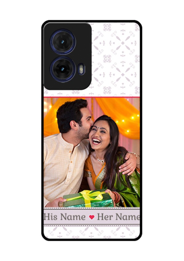 Moto G85 5G Custom Glass Phone Case - With Photo And Ethnic Design
