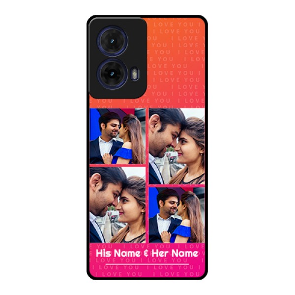 Moto G85 5G Custom Glass Phone Case - I Love You Pink Design Moto G85 5G Custom Glass Phone Case - I Love You Pink Design