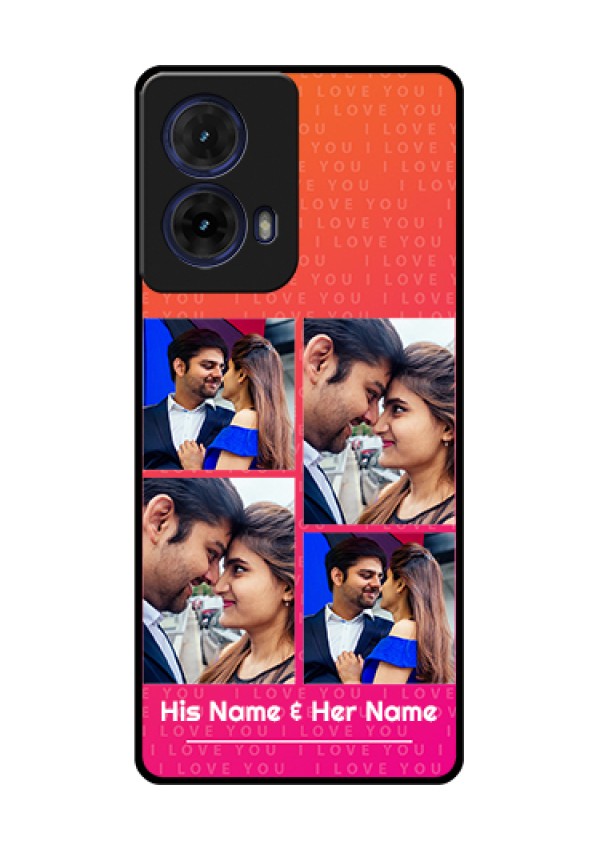 Moto G85 5G Custom Glass Phone Case - I Love You Pink Design