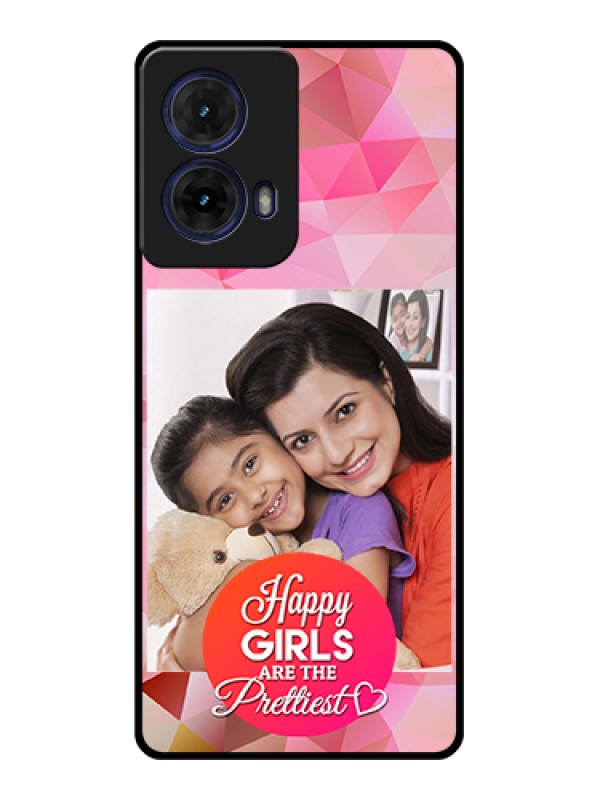 Custom Moto G85 5G Custom Glass Phone Case - Abstract Triangle Design