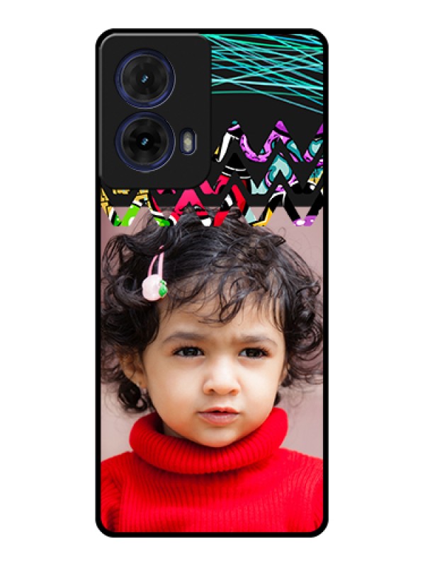 Custom Moto G85 5G Custom Glass Phone Case - Neon Abstract Design