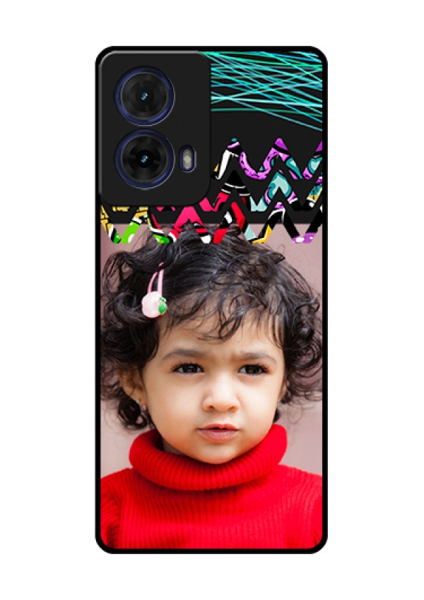 Moto G85 5G Custom Glass Phone Case - Neon Abstract Design