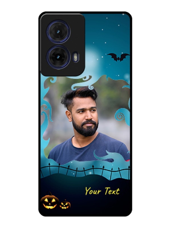 Custom Moto G85 5G Custom Glass Phone Case - Halloween Frame Design