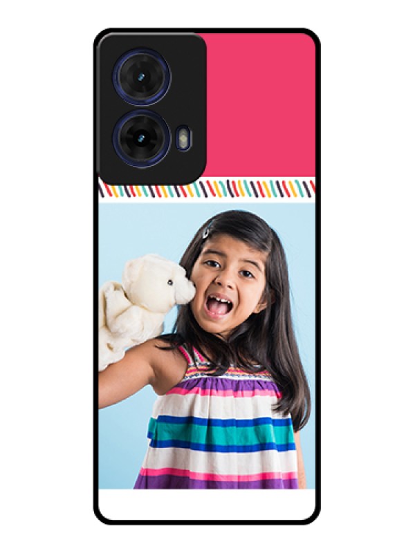 Custom Moto G85 5G Custom Glass Phone Case - Line Art Design