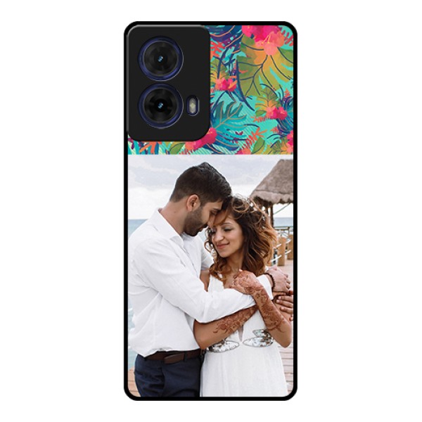 Moto G85 5G Custom Glass Phone Case - Watercolor Floral Design Moto G85 5G Custom Glass Phone Case - Watercolor Floral Design