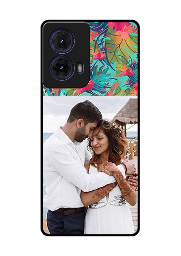 Moto G85 5G Custom Glass Phone Case - Watercolor Floral Design