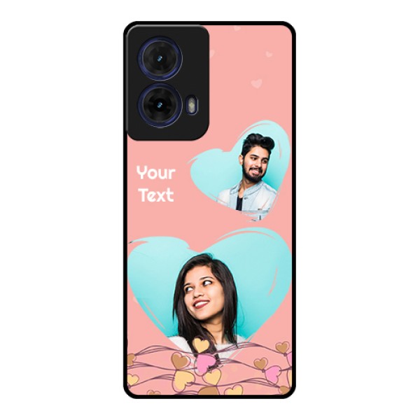 Moto G85 5G Custom Glass Phone Case - Love Doodle Design