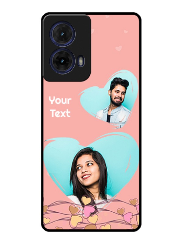 Custom Moto G85 5G Custom Glass Phone Case - Love Doodle Design