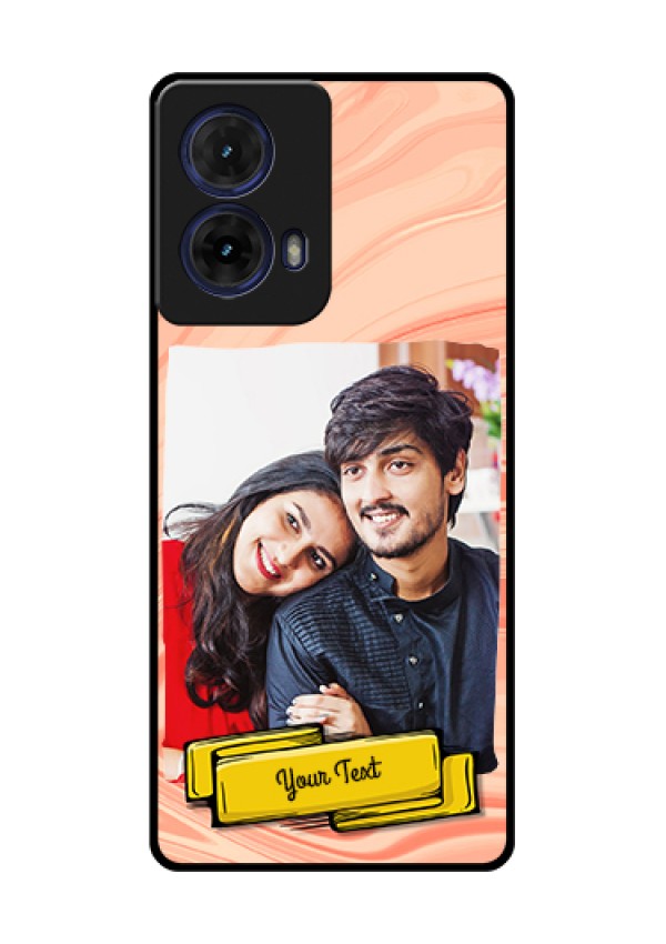 Moto G85 5G Custom Glass Phone Case - Marble Texture Design